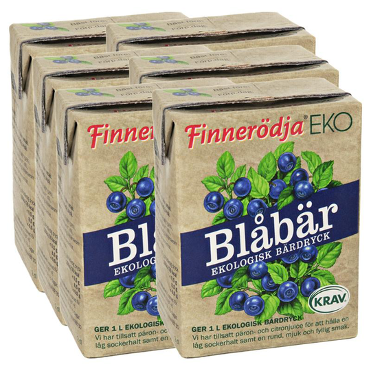Finnerödja Bärdryck Blåbär Eko 6-pack
