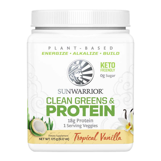 Sunwarrior Clean Greens & Protein Vanilj, 175 g