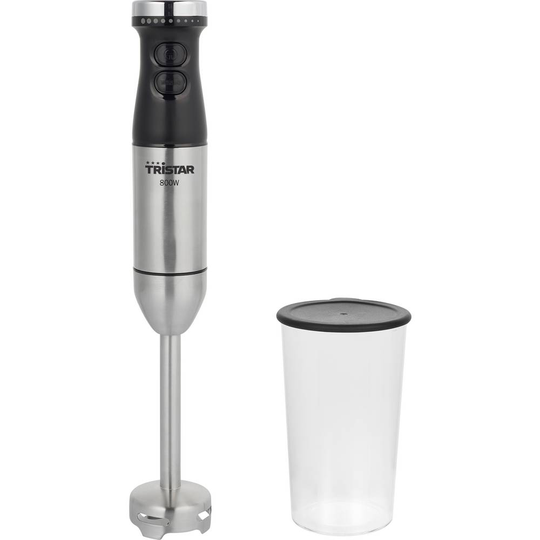 Tristar MX-4838 Stavmixer 800 W Turbofunktion, med mätglas, steglös hastighetsjustering Rostfritt stål, Svart
