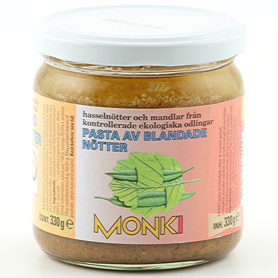 Monki Mandel & Hasselnötspasta, 330g ekologisk