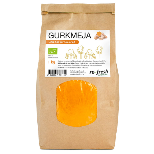 Re-fresh Superfood Gurkmeja Pulver, 1kg ekologisk