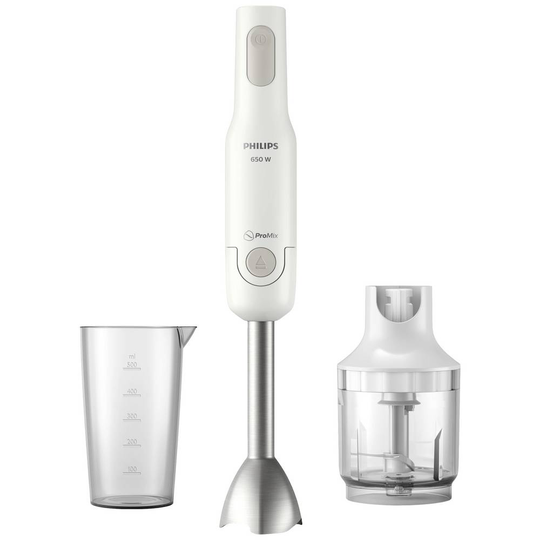Philips HR2535/00 Stavmixer 650 W med Shaker, med hackare Grå, Vit