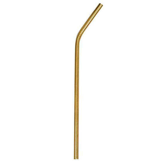 Sugrör i stål böjd XL guld