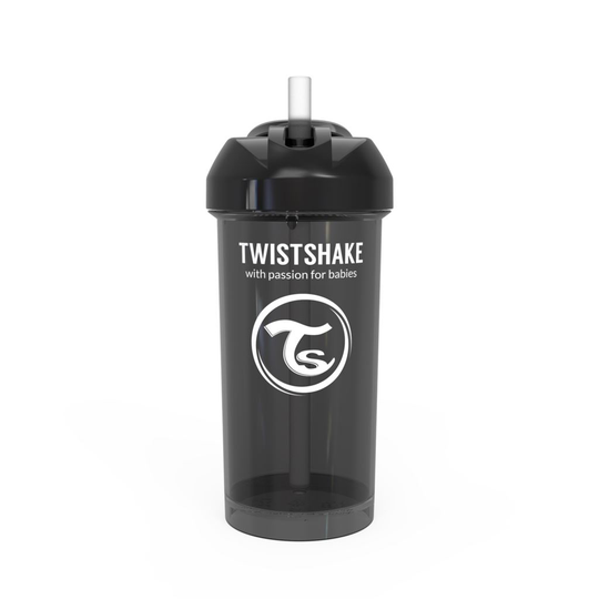 Twistshake Straw Cup Pastellsvart 360 ml