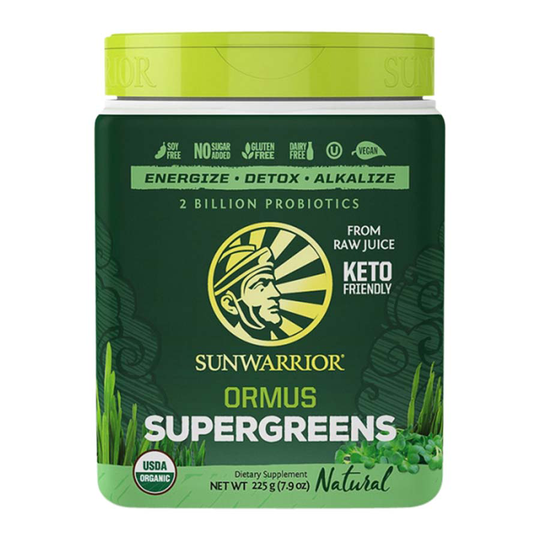 Sunwarrior Ormus Super Greens Naturell, 225 g ekologisk