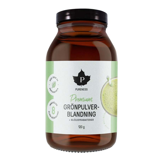 Pureness Premium Grönpulverblanding Mjölksyrabakterier, 120g