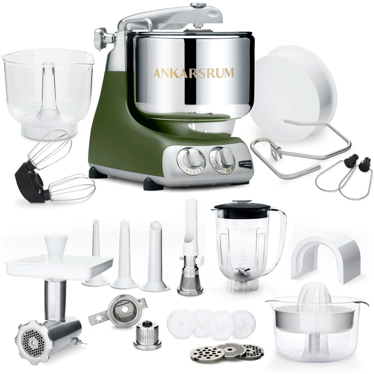 Ankarsrum AKM 6230 köksmaskin + Deluxepaket, olive green