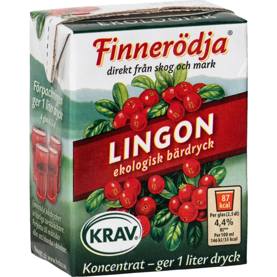 Finnerödja 3 x Bärdryck Lingon Eko