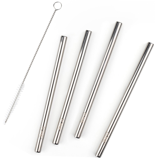 Zone Rocks stålsugrör, 15 cm, 4-pack, polerat stål