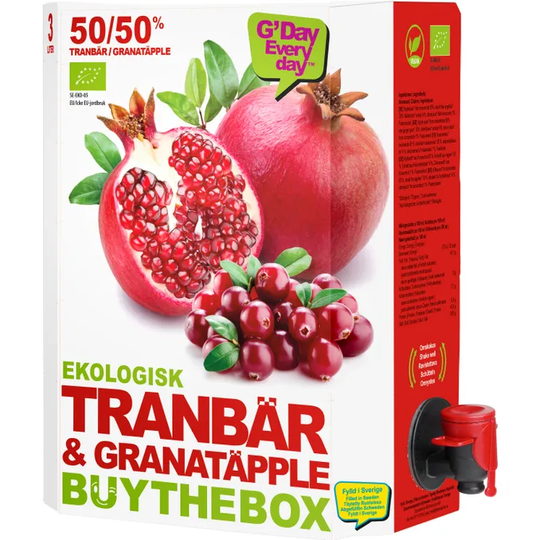 Buy the Box Juice Granatäpple & Tranbär Eko