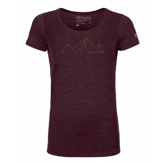 Ortovox 150 Cool Mountain Face TS - T-shirt - Dam Dark Wine Blend S