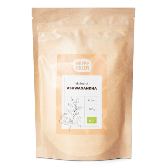 Happy Green Ashwagandha pulver, 200g ekologisk