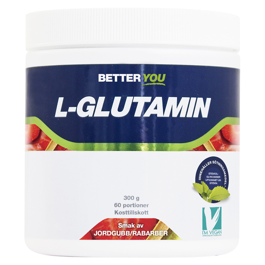 Better You Naturligt L-Glutamin Jordgubb & Rabarber, 300g