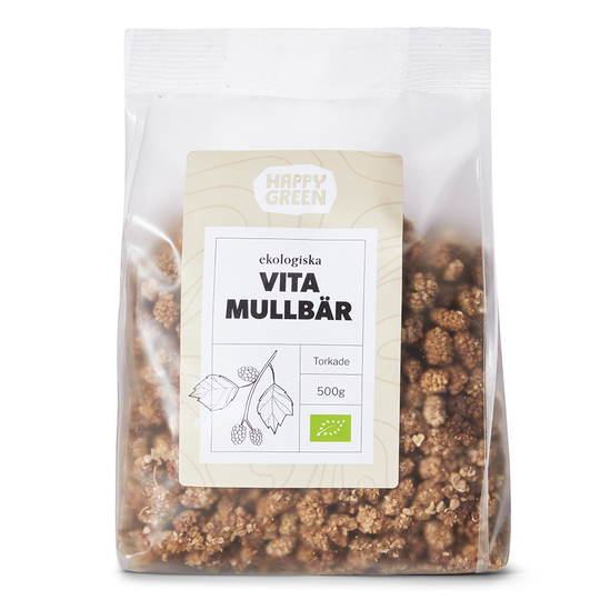 Happy Green Mullbär Vita, 500g ekologisk